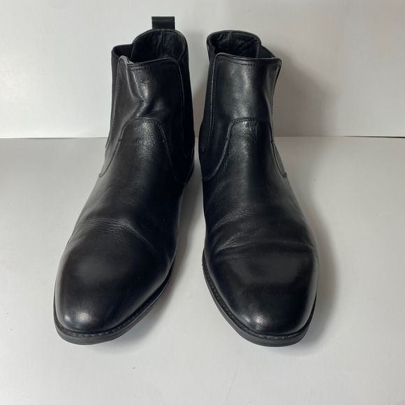 Steve Madden LOBERT Mens Black Leather Ankle Boots Size 13 - Picture 2 of 7
